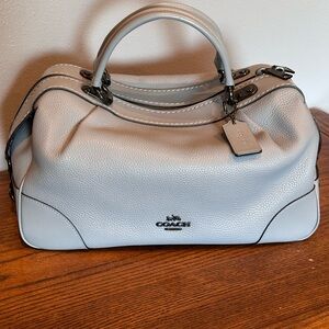Coach Lane Bluish Gray Leather Satchel
